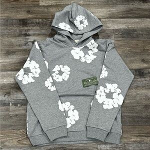 Grey/White Medium Denim Tears Hoodie